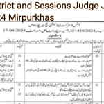 District and Sessions Judge Jobs2024Mirpurkhas